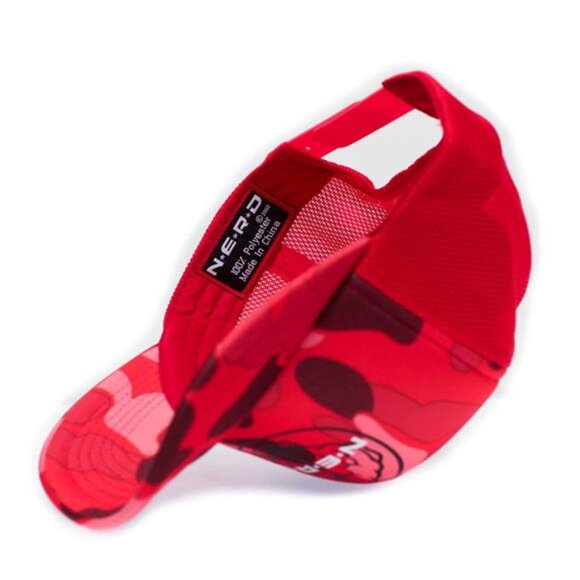 NERD Pharrell Hat Pink Red Camo Rare Japan One Size Adult N*E*R*D Cap 2000s Fash - Picture 5 of 6